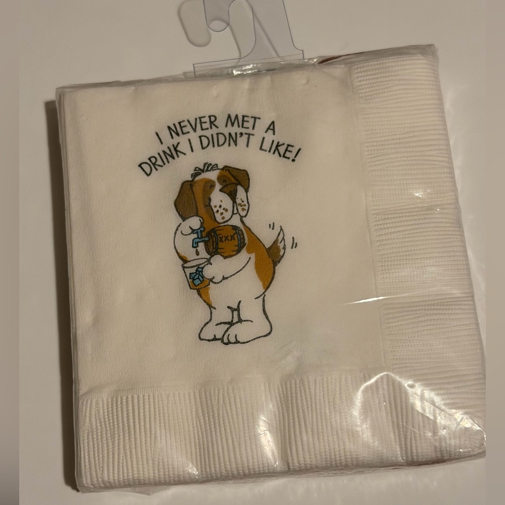Vintage Hallmark Dog - Themed Cocktail Napkins
